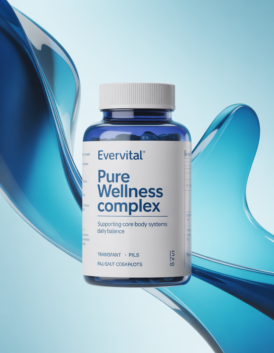 EverVital supplement bottle with balanced gradient label design